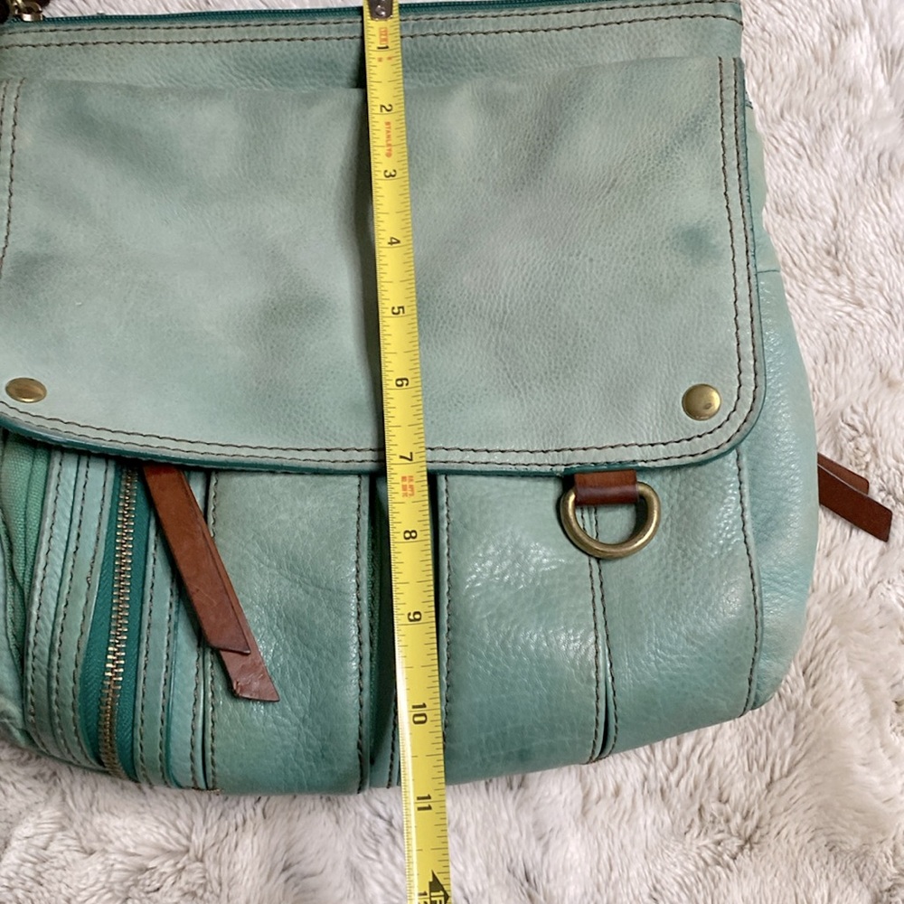 Fossil leather handbag, greenish-blue - Picture 5 of 6
